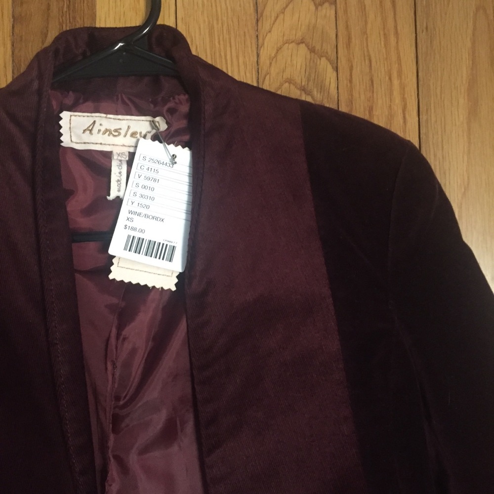 Anthropologie Ainsley Tailored Velvet Blazer XS - Picture 5 of 8